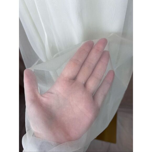 Vintage Plus Size Nylon Chiffon Nightgown 1960s Mod Lingerie - Picture 8 of 9